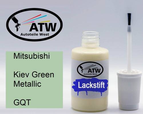 Mitsubishi, Kiev Green Metallic, GQT: 20ml Lackstift, von ATW Autoteile West.